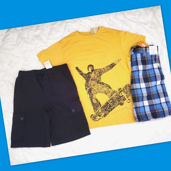 Nwt Boys Size 8 10 Summer Lot Gymboree Gap Outfit Cargo Shorts set Top Bundle - Picture 6 of 11